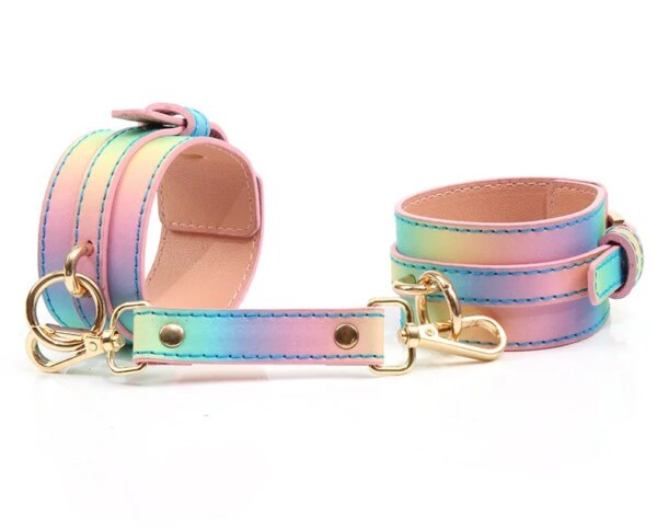 Rainbow Delight Bondage Kit Jerk off Jeweled Butt Plugs Jiggle Balls
